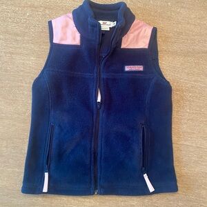 Vineyard Vines - Kids Navy and Pink Fleece Vest